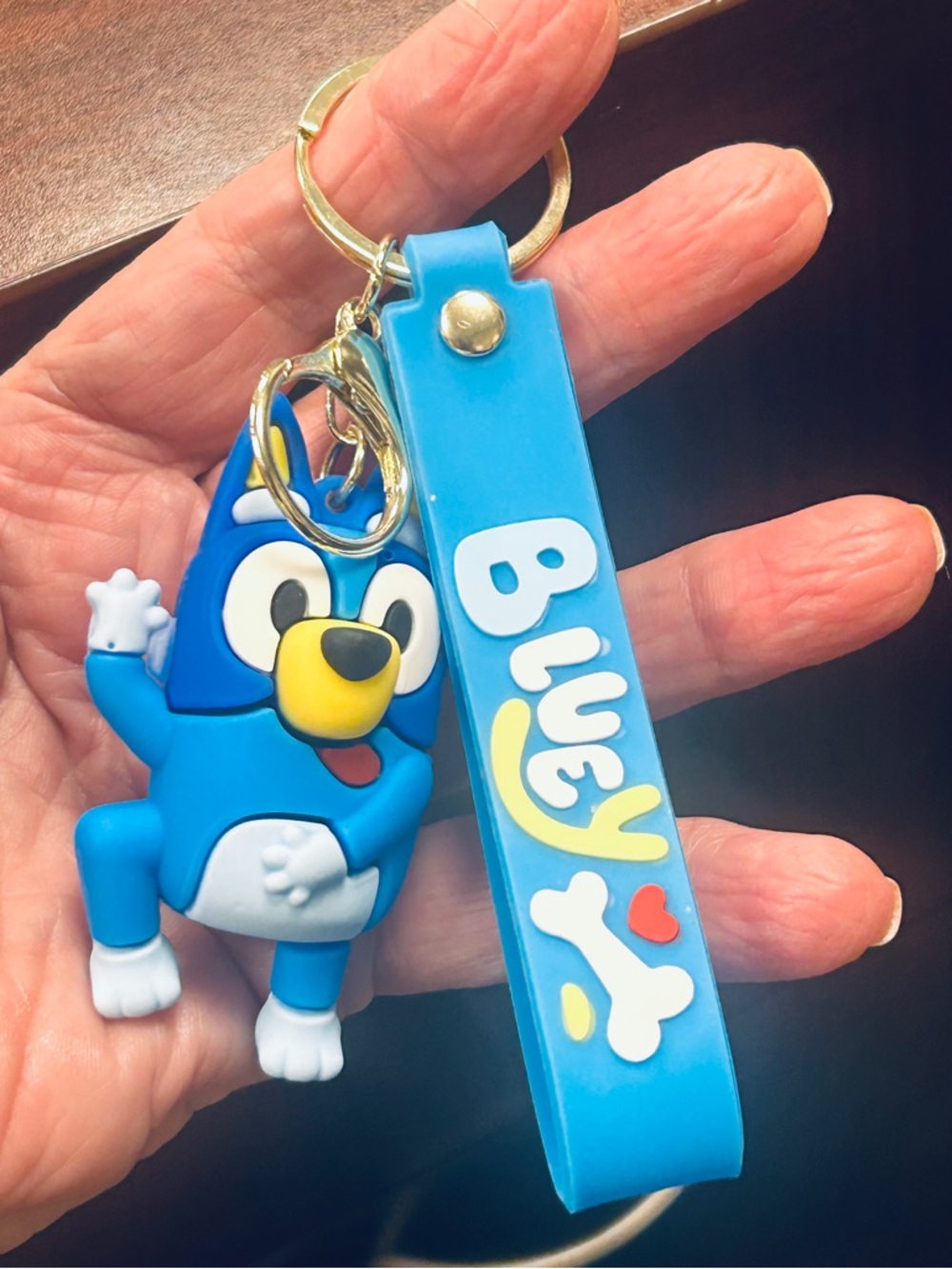Bluey Character Keychain Bag Charm Backpack Accessory with Wristlet NEW